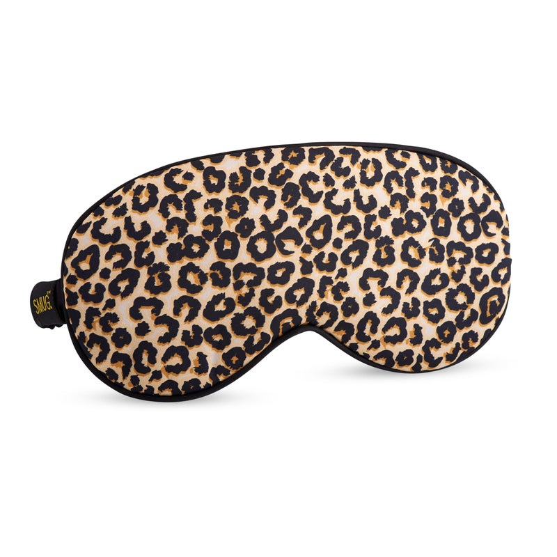 SMUG Satin Sleep Mask - Sleep Aid for Women & Men for Sleeping & Travel Essential - Silky Soft to Nourish Skin & Reduce Dark Circles - Eye Cover to Block Out Light - Leopard Print